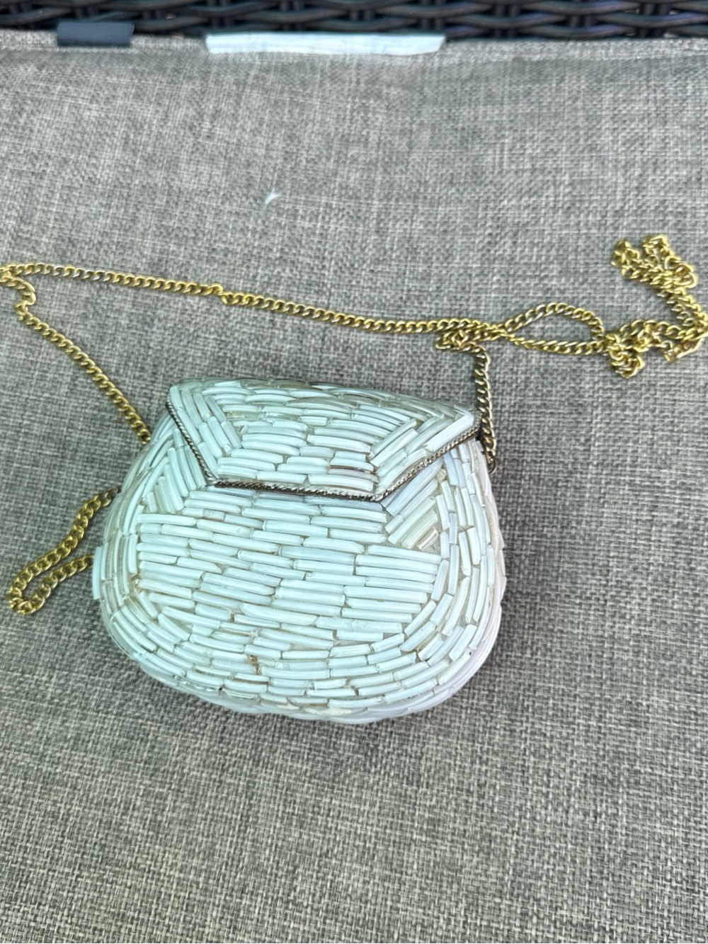 Vintage Handcrafted Mother of Pearl nacre shell  - Ethnic Mosaic Purse